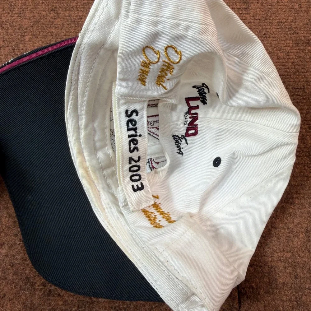 Lund Boats Hat Mens White Black Fishing Embroidered Series 2003 Official Owner